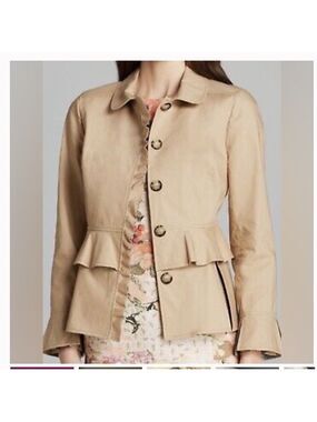 Tory Burch  Delia Ruffle Peplum Jacket Size 0